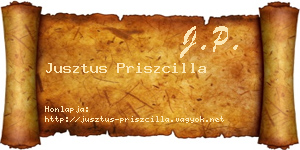 Jusztus Priszcilla névjegykártya